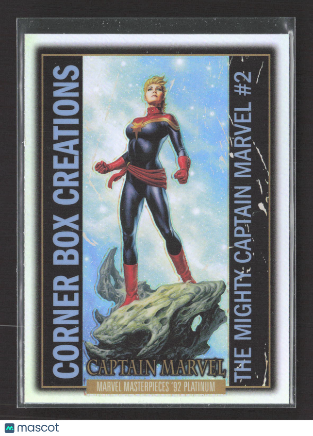 2024 Marvel Masterpieces '92 Platinum Corner Box Creations #CB-16 Captain Marvel