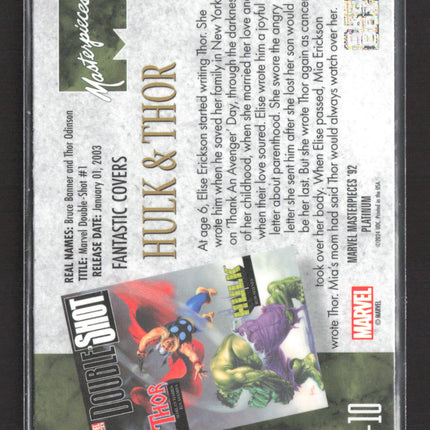 2024 Marvel Masterpieces '92 Platinum Thor & Hulk Fantastic Covers #FC-10