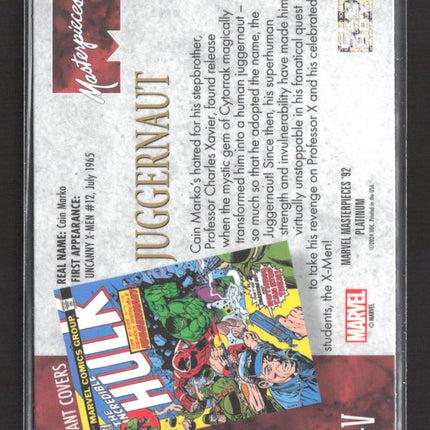 2024 Marvel Masterpieces '92 Platinum Hulk Variant Covers #45-V