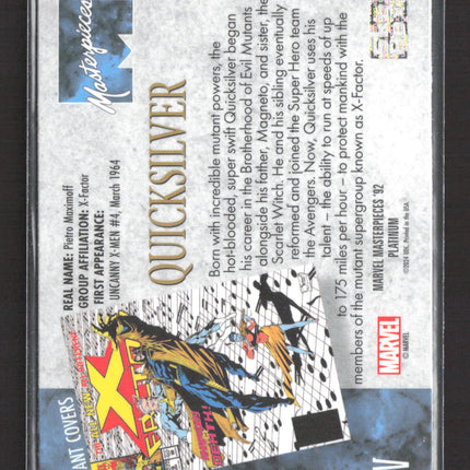2024 Marvel Masterpieces '92 Platinum Variant Covers #71-V Quicksilver