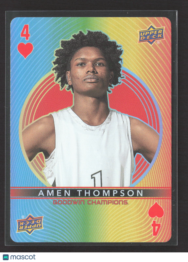 2022 Upper Deck Goodwin Champions Amen Thompson #4 of Hearts Playing Cards