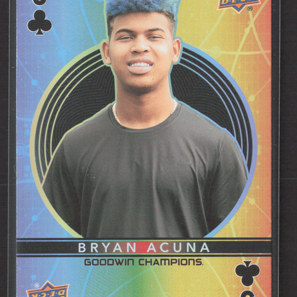 2022 Upper Deck Goodwin Champions Bryan Acuna #3 of Clubs Playing Cards