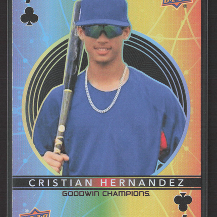 2022 Upper Deck Goodwin Champions Cristian Hernandez #7 Playing Cards 7 of Clubs