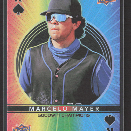 2022 Upper Deck Goodwin Champions Marcelo Mayer Rainbow Playing Card Design