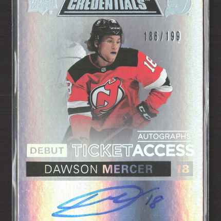2022 UD Credentials Debut Ticket Access Dawson Mercer #DTAA-DM 186/199 Auto