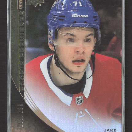2020 Upper Deck Trilogy Rookie Premieres Jake Evans #129 Level 3 209/299