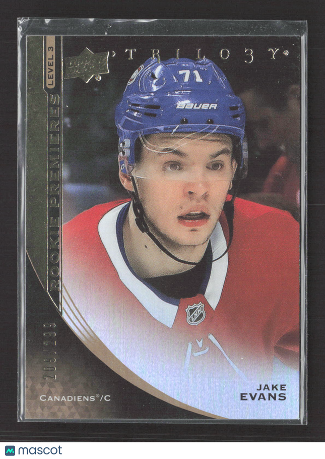 2020 Upper Deck Trilogy Rookie Premieres Jake Evans #129 Level 3 209/299
