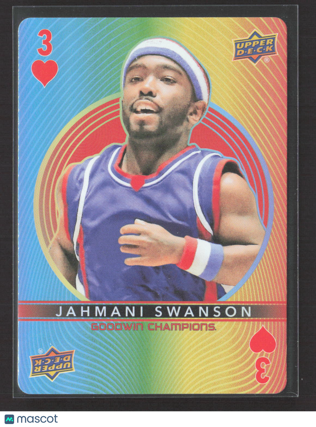 2022 UD Goodwin Champions Jahmani Swanson 3 of Hearts Playing Card Design