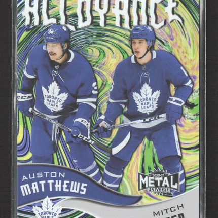 2021 SkyBox Metal Universe Alloyance Auston Matthews Mitch Marner #AL-5