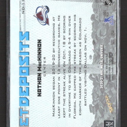 2021 SkyBox Metal Universe Net Deposits Nathan MacKinnon #ND-11
