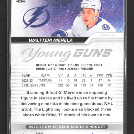 2023 Upper Deck Series 2 Young Guns Waltteri Merela #454
