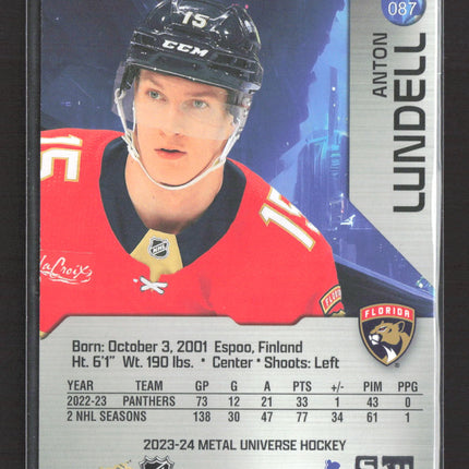 2024 SkyBox Metal Universe Precious Metal Gems Anton Lundell #087 Red 006/100
