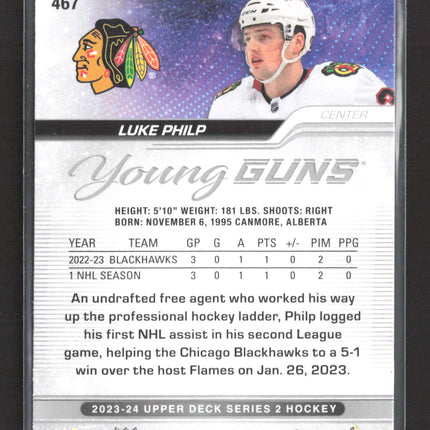 2023 Upper Deck Series 2 Young Guns Luke Philp #467