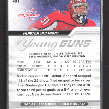 2024 Upper Deck Series 2 Hockey Young Guns Hunter Shepard #491