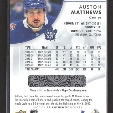 2023 Upper Deck SP Authentic Spectrum FX Auston Matthews #S-9