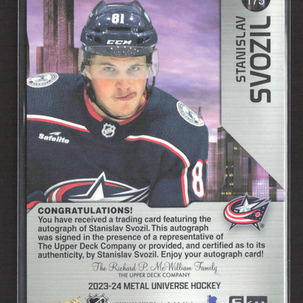 2024 Upper Deck SkyBox Metal Universe Stanislav Svozil #175 026/399 Auto