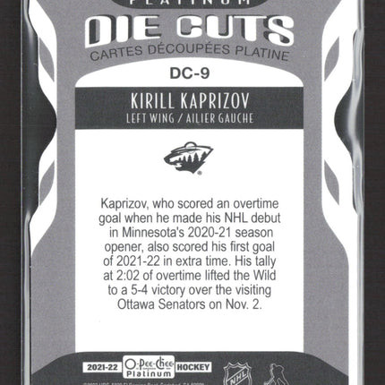 2022 O-Pee-Chee Platinum Die Cuts Kirill Kaprizov #DC-9 Die-Cut
