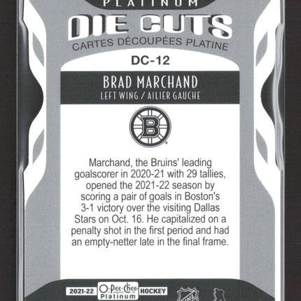 2022 O-Pee-Chee Platinum Platinum Die Cuts Brad Marchand #DC-12