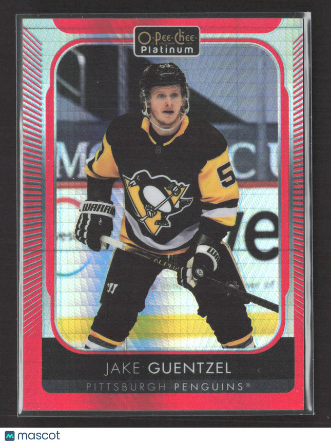 2021 O-Pee-Chee Platinum Jake Guentzel #21 Red Prism 038/199