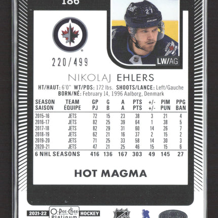 2022 O-Pee-Chee Platinum Nikolaj Ehlers #186 Hot Magma 220/499