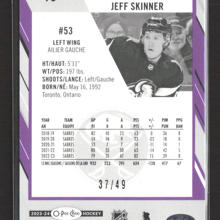 2024 O-Pee-Chee Jeff Skinner #78 Purple Border 37/49