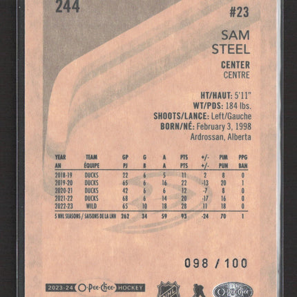 2024 O-Pee-Chee Hockey Sam Steel #244 098 / 100