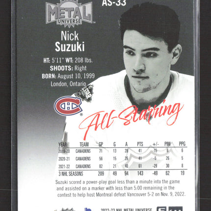 2023 SkyBox Metal Universe All-Starring Nick Suzuki #AS-33