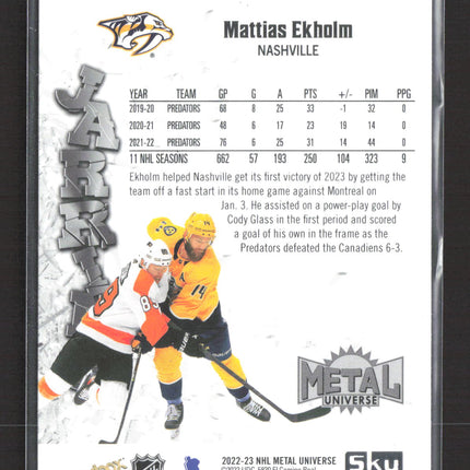 2023 SkyBox Metal Universe Jarring Mattias Ekholm #JR-6