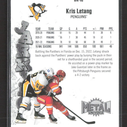 2023 SkyBox Metal Universe Jarring Kris Letang #JR-12