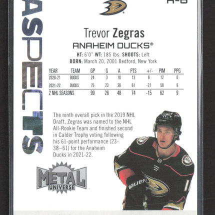 2023 SkyBox Metal Universe Aspects Trevor Zegras #A-8