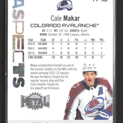 2023 SkyBox Metal Universe Aspects Cale Makar #A-15
