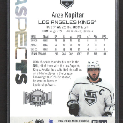2023 SkyBox Metal Universe Aspects Anze Kopitar #A-16