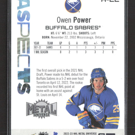 2022 SkyBox Metal Universe Aspects Owen Power #A-22