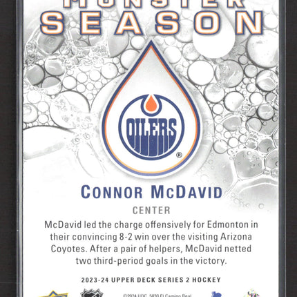 2024 Upper Deck Series 2 Monster Season Connor McDavid #MS-27
