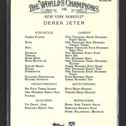 2022 Topps Allen & Ginter Chrome Derek Jeter #146 Refractor
