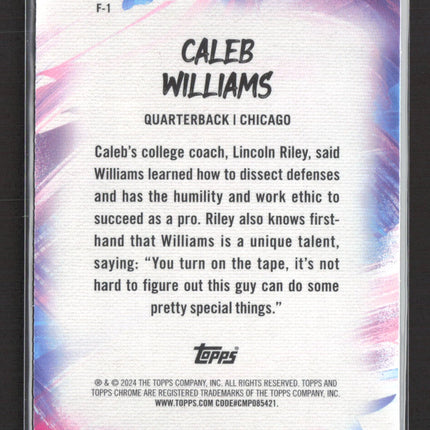 2024 Topps Chrome Finesse Caleb Williams #F-1 RC