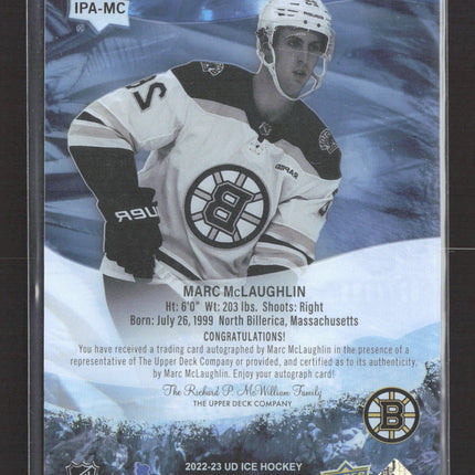2022 Upper Deck Ice Ice Premieres Marc McLaughlin #IPA-MC 027/199 Auto