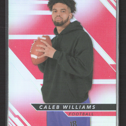 2022 Upper Deck Goodwin Champions Caleb Williams #P28 Rainbow Red