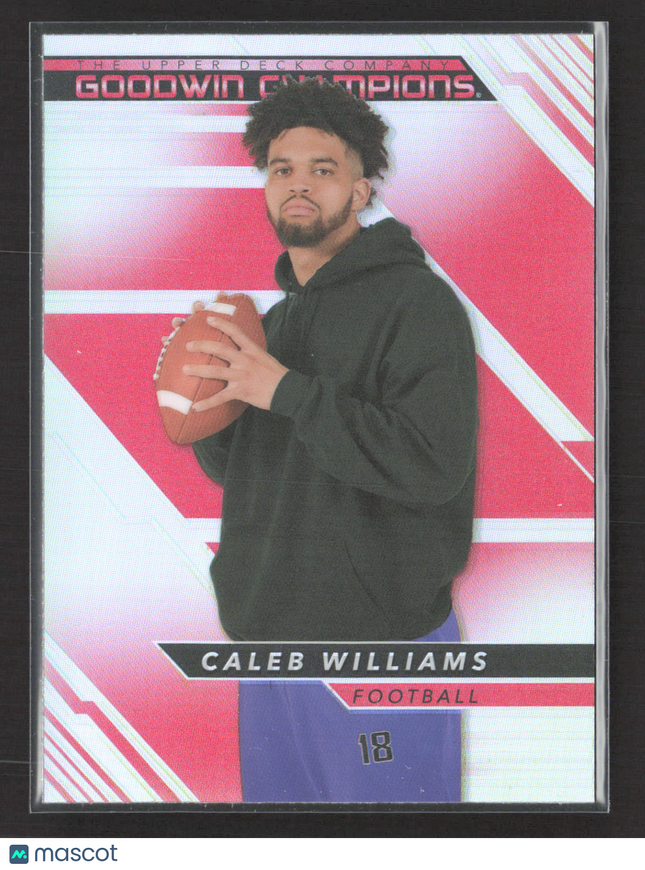 2022 Upper Deck Goodwin Champions Caleb Williams #P28 Rainbow Red