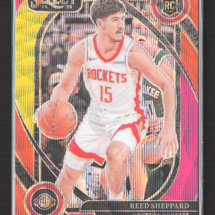 2025 Panini Select Prizm Courtside Reed Sheppard #299 Pink Yellow RC 09/20
