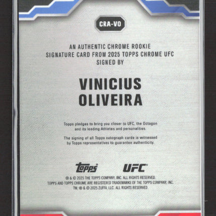 2025 Topps Chrome UFC Vinicius Oliveira #CRA-VO Orange RC 09/25