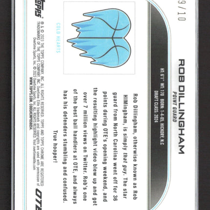2023 Topps Chrome OTE Rob Dillingham #15 Black 09/10