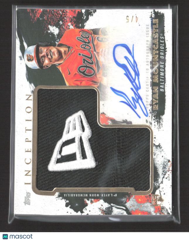 2021 Topps Inception Ryan Mountcastle #AHP-RM /5 Auto Jumbo Hat Patch Logo