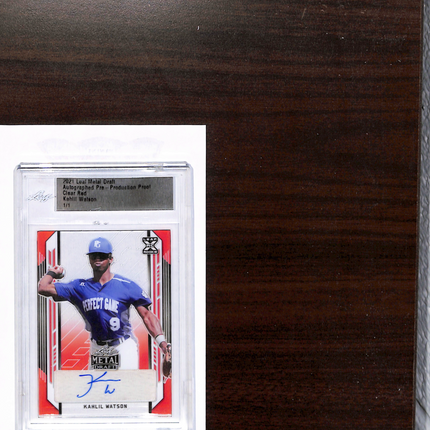 2021 Leaf Metal Draft Kahlil Watson Clear Red 1/1 Auto