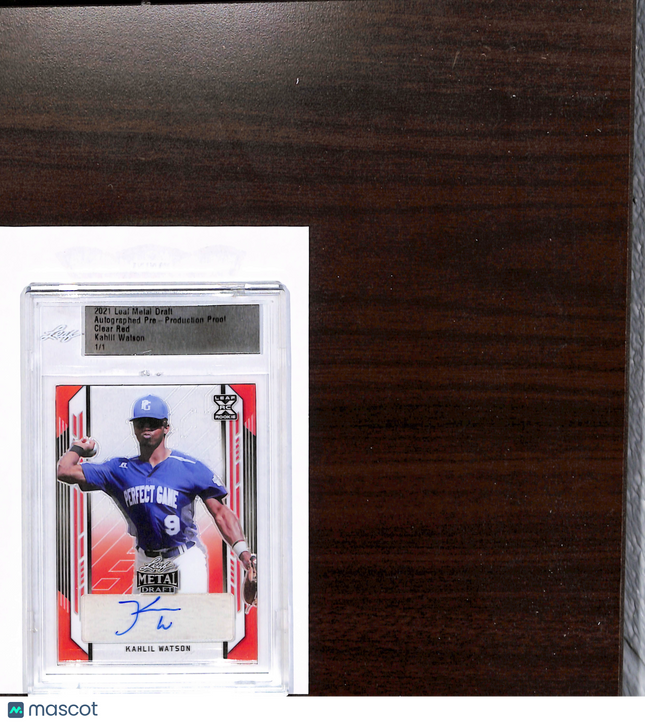2021 Leaf Metal Draft Kahlil Watson Clear Red 1/1 Auto