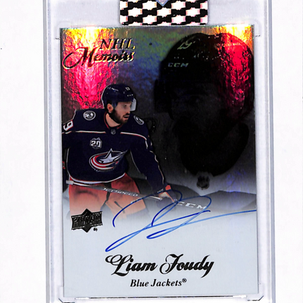 2020 Upper Deck Clear Cut NHL Memoirs Liam Foudy #M-LF Auto