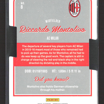 2016 Panini Donruss Soccer Riccardo Montolivo #8 Press Proof 084/149