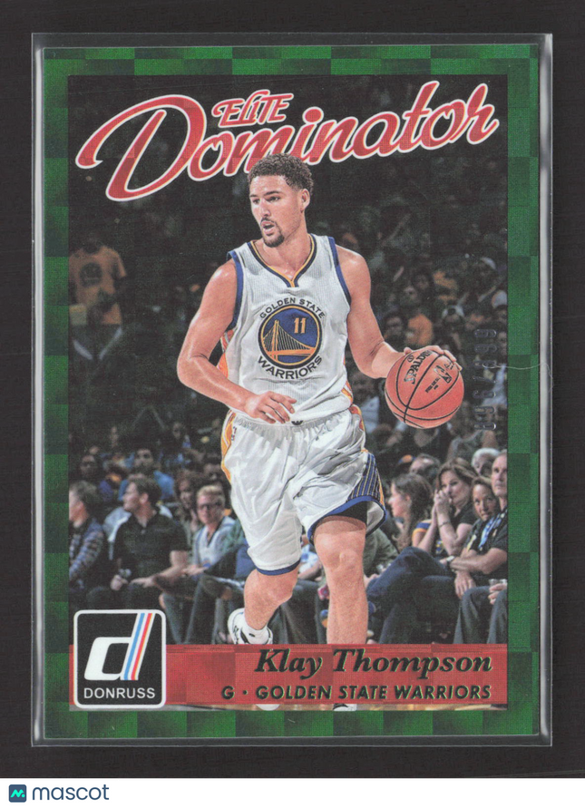 2016 Panini Donruss Elite Dominator Klay Thompson #17 Green Checkerboard /999