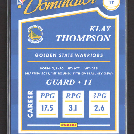 2016 Panini Donruss Elite Dominator Klay Thompson #17 Green Checkerboard /999