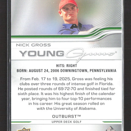 2026 Upper Deck Golf Young Guns Nick Gross #123 Outburst